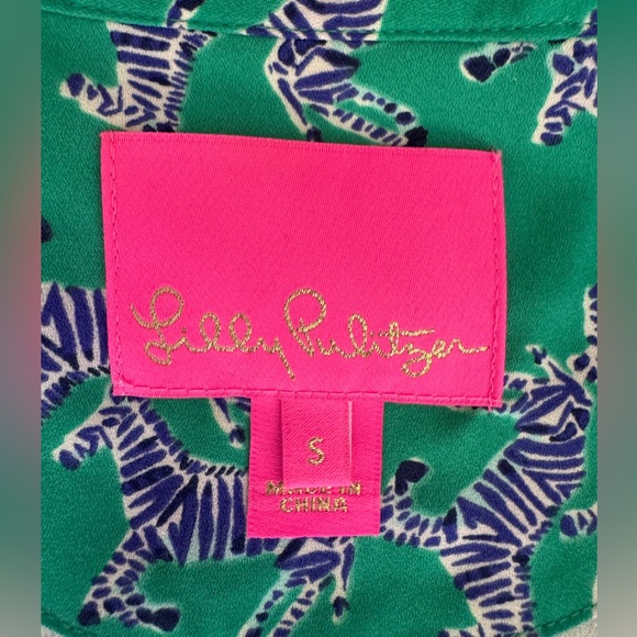 Lilly Pulitzer Winona Dress SZ S Everglades Green Heebee Zeebees - Picture 10 of 15